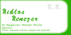 miklos menczer business card