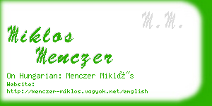 miklos menczer business card